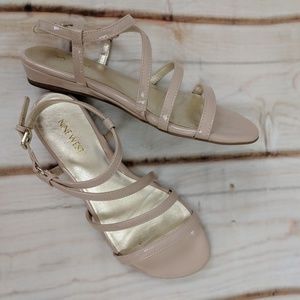 Nine West nude patent leather flats